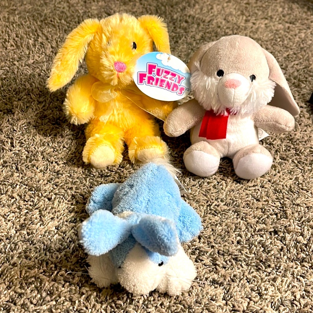 bunny stuffed animal bundle Plush stuffies lot easter bunnies holiday